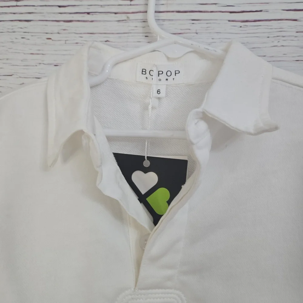 NWT Bopop Long-sleeve Rugby Polo Shirt Size 6
